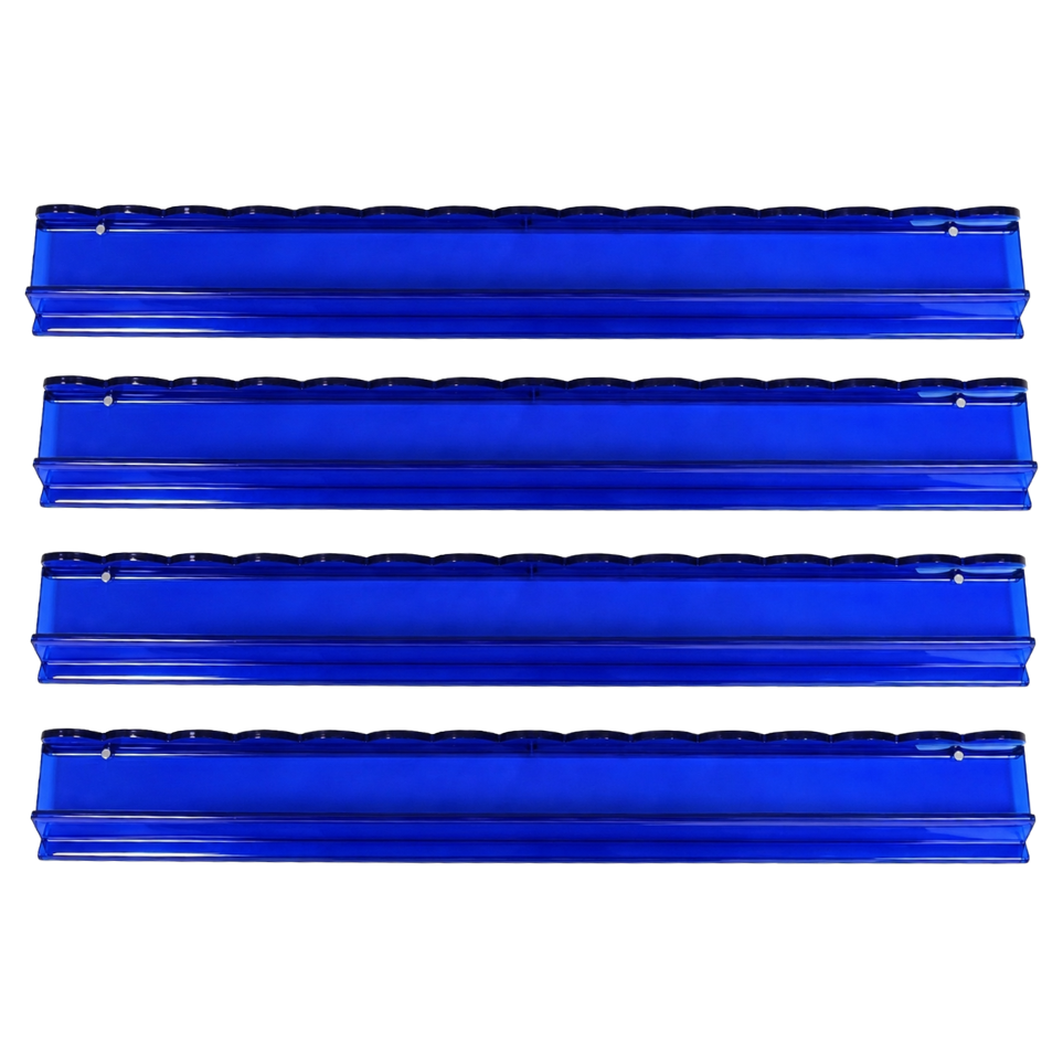 20" Blue Luxury Acrylic Scalloped Mahjong Rack & Pusher