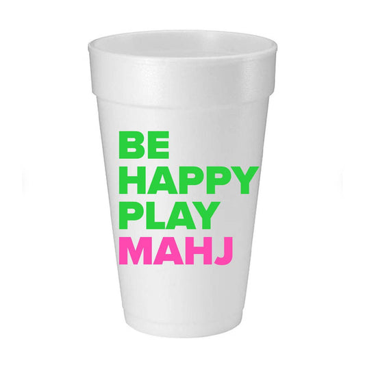 Be Happy Play Mahj Foam Cups