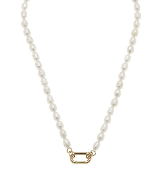 Piper Freshwater Pearl Charm Necklace