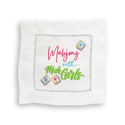 Mahjong Linen Cocktail Napkin Set