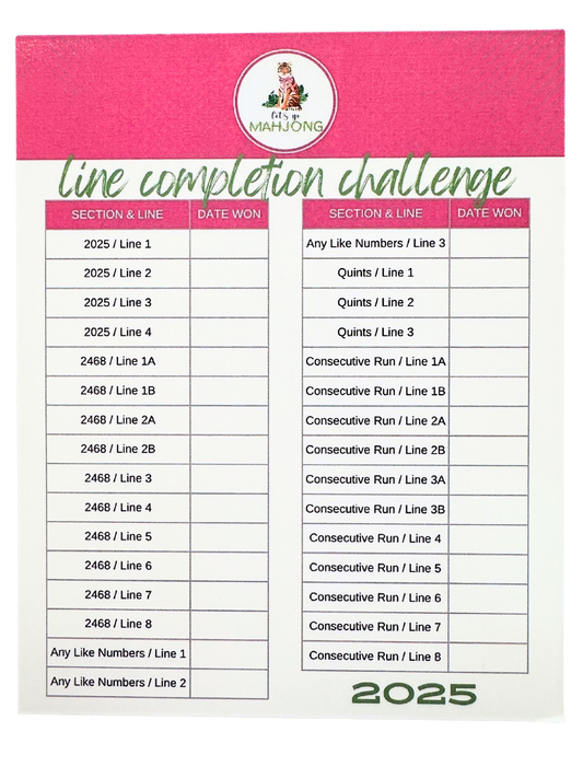 Line Completion Challenge Card