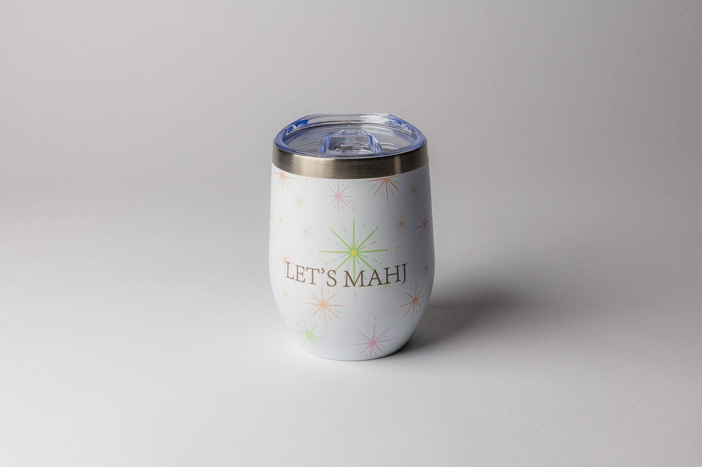 Mahjong Wine Tumbler – 12 oz Insulated Stemless Cup