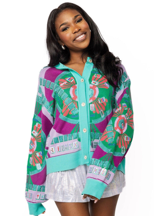 Multi Mahjong Button Up Cardigan