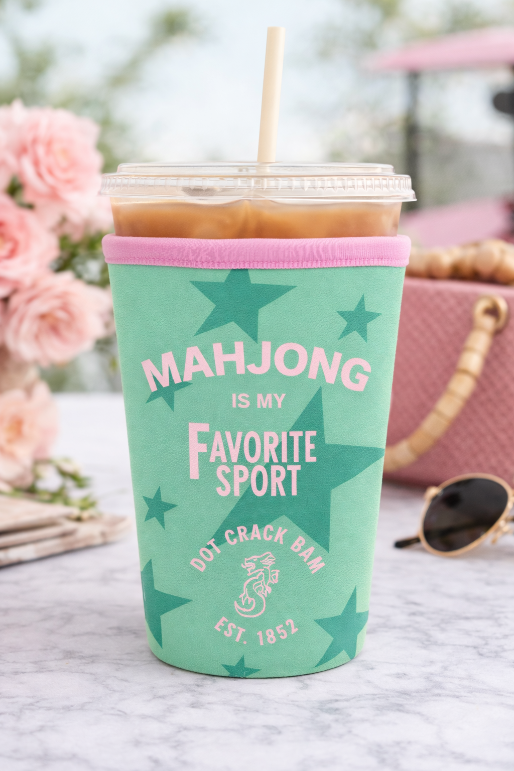 Iced Coffee Sleeve " Mahjong is My Favorite Sport"