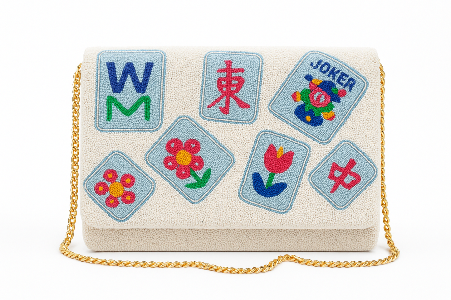 Mahjong Beaded Tile Bag