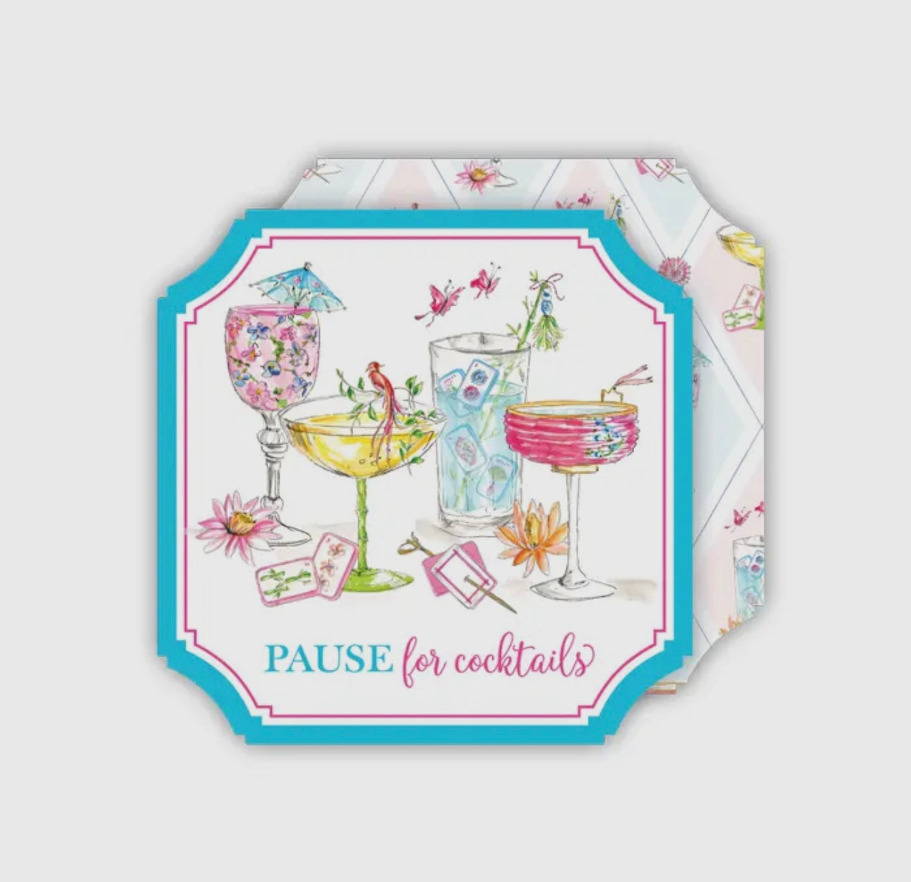 Mahjong Pause for Cocktails Coaster Set