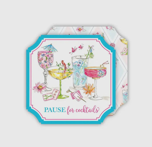 Mahjong Pause for Cocktails Coaster Set
