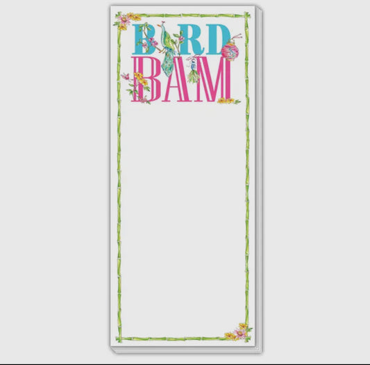 Handpainted Bird Bam Notepad