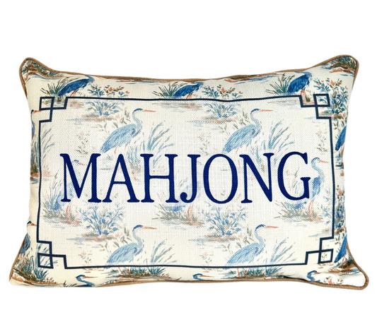 Heron Mahjong Pillow
