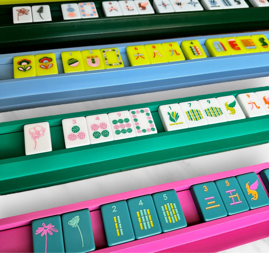 Wooden Mahjong Racks & Pushers (Set of 4)