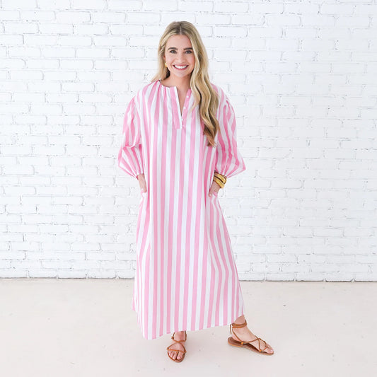 Pink Stripe Cabana Dress