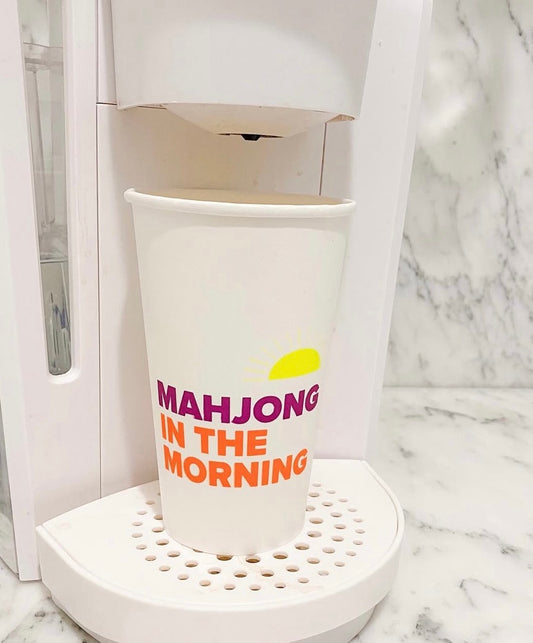 Mahjong in the Morning Paper Coffee Cups