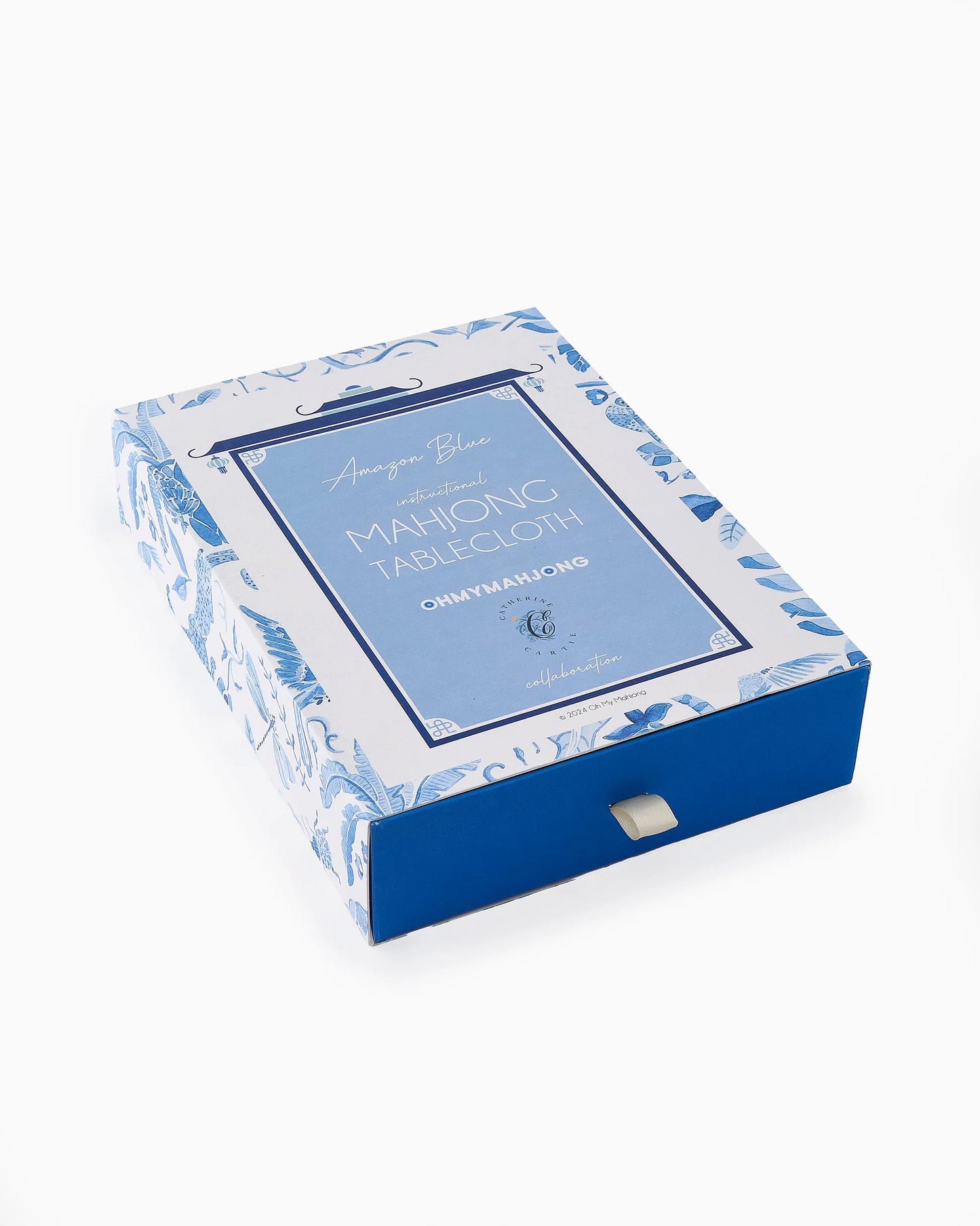 Amazon Blue instructional tablecloth