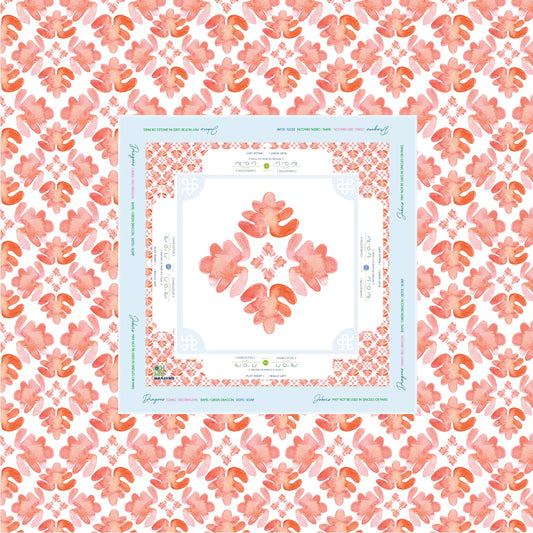 Pop of Poppy Instructional Mahjong Tablecloth