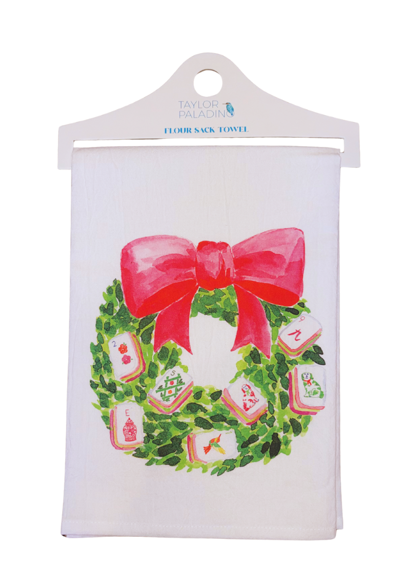 Mahjong Wreath Tea Towel