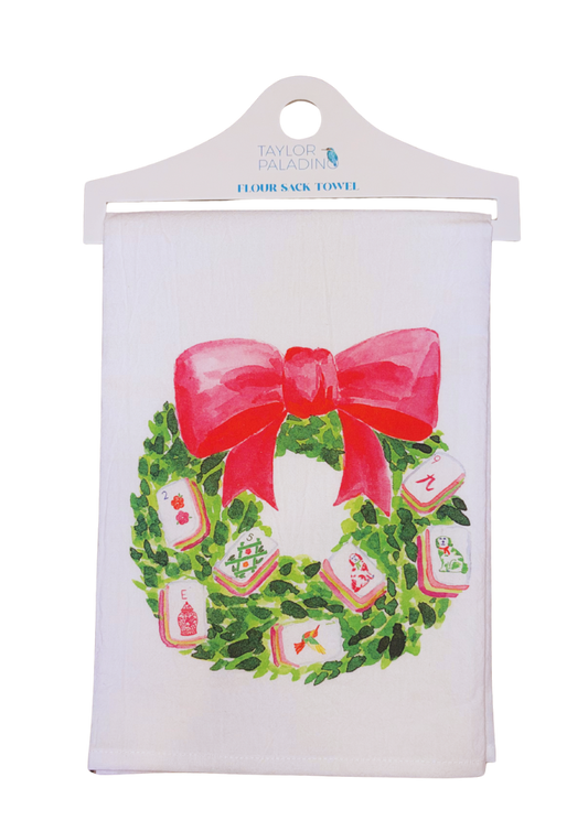 Mahjong Wreath Tea Towel