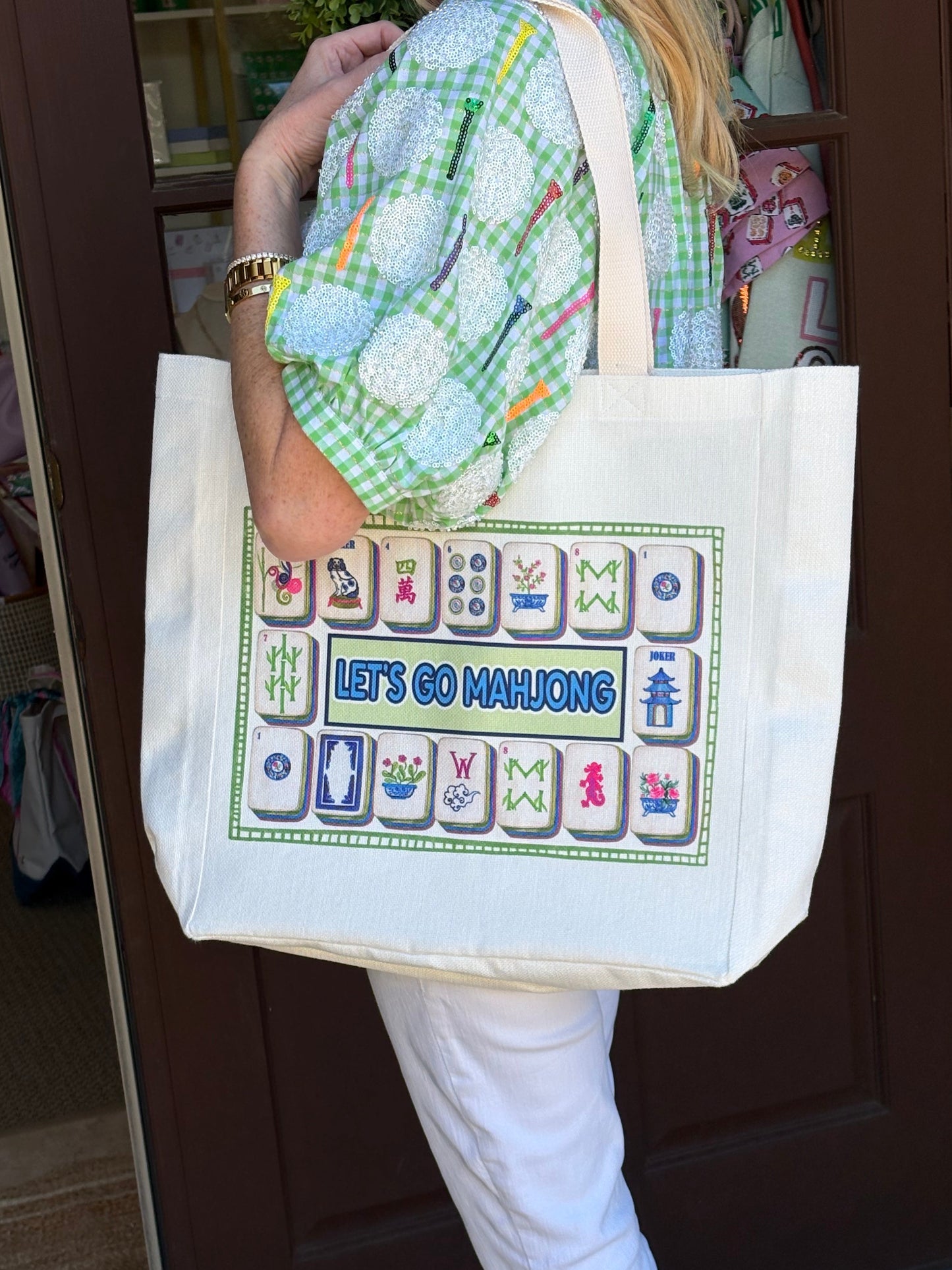 Let's Go Mahjong Tote Bag