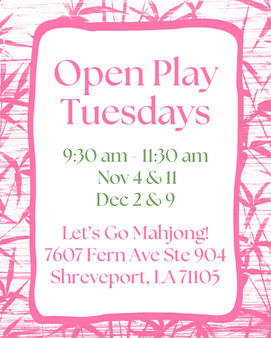 Open Play Tuesdays in Nov/Dec