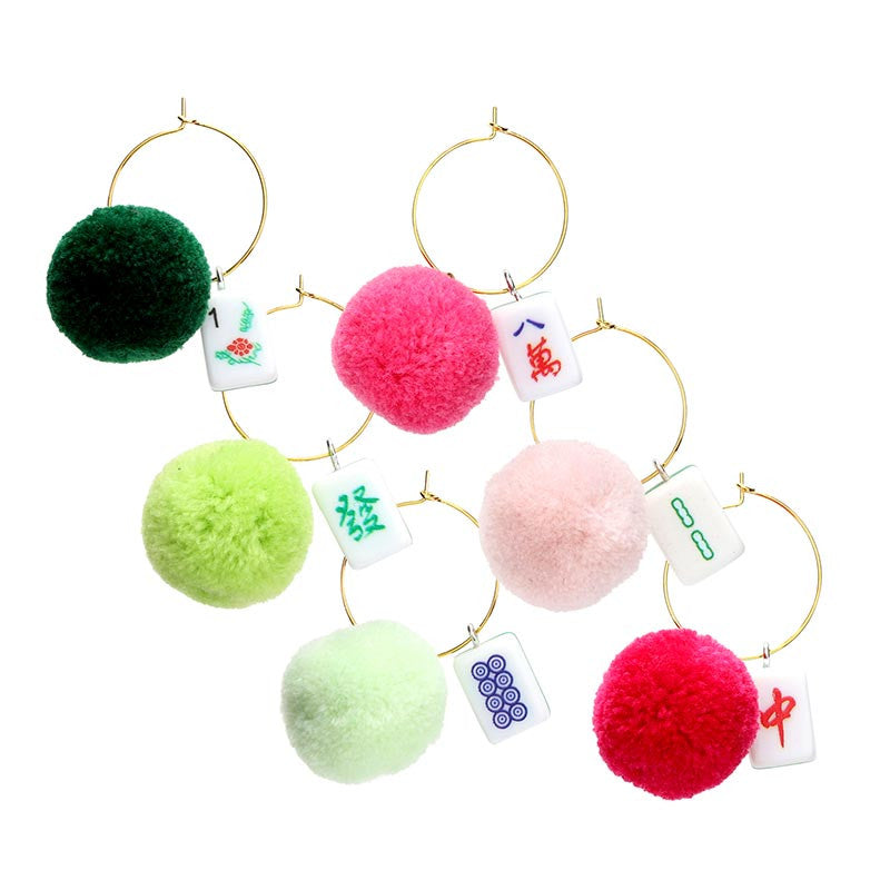 Pom-Pom & Mahjong Tile Drink Charms