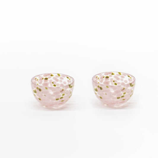 Hand Blown Glass Snack Bowls (Set of 2)