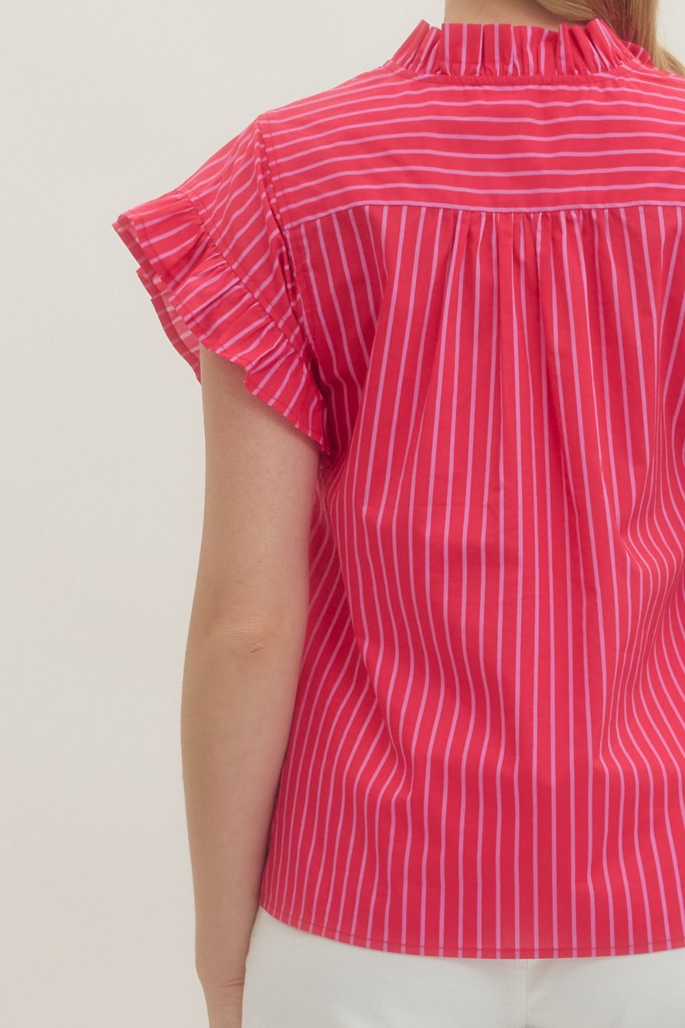 Sadie Ruffle Top in Red