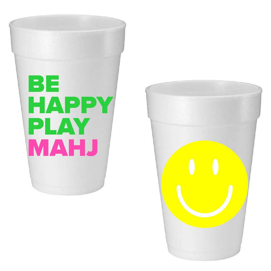 Be Happy Play Mahj Foam Cups