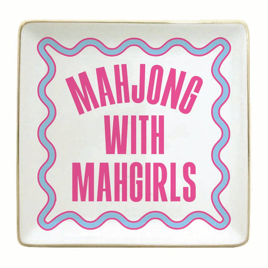 Mahjong with Mahgirls Ceramic Trinket Tray