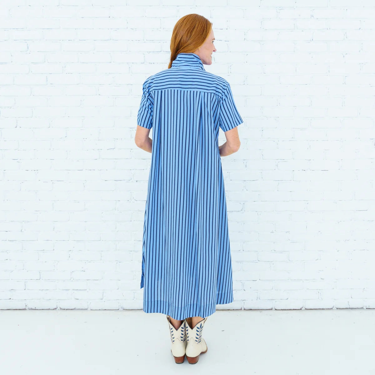 Millie Dress Blue/ Navy Stripe