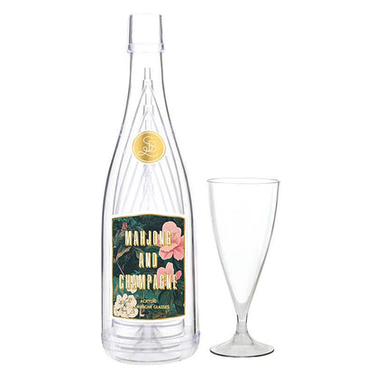 Mahjong and Champagne - Acrylic Champagne Bottle + Glasses