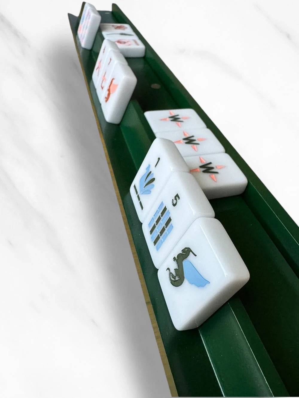 Wooden Mahjong Racks & Pushers (Set of 4)