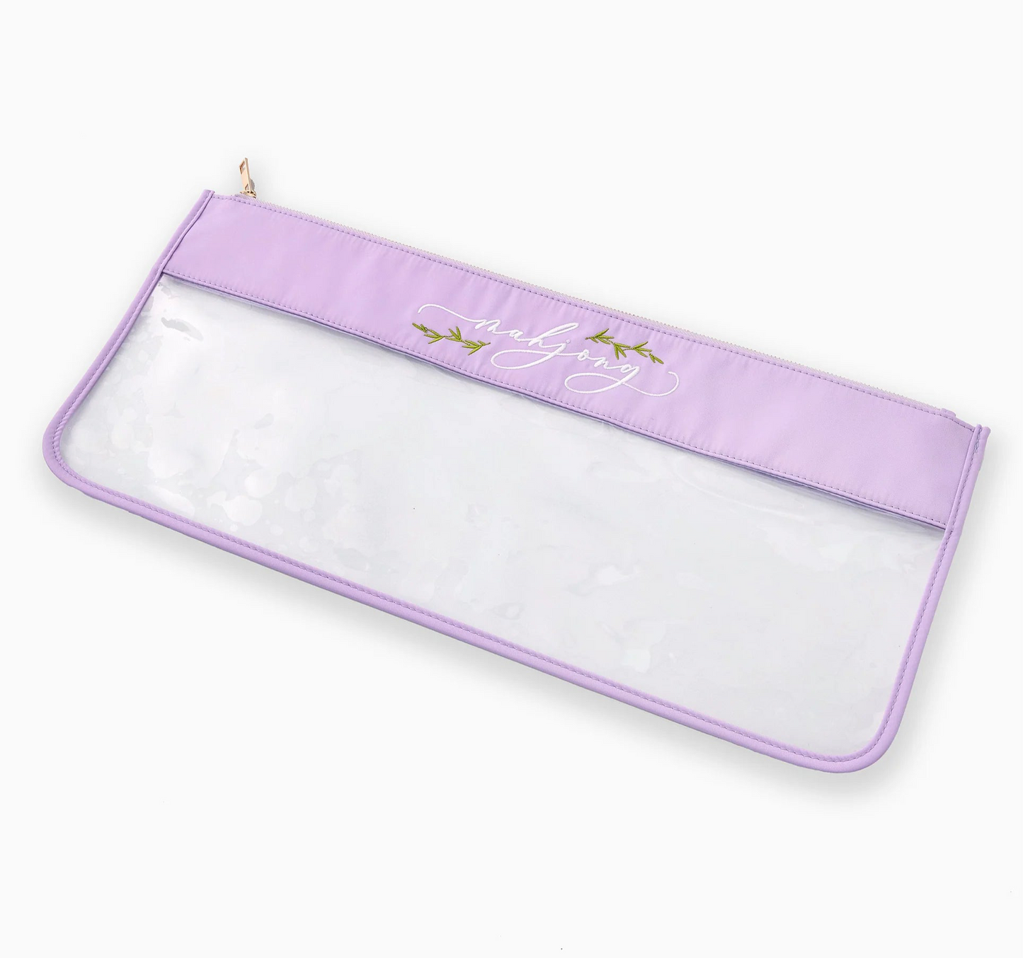 Lilac Script Mahjong Tile Bag