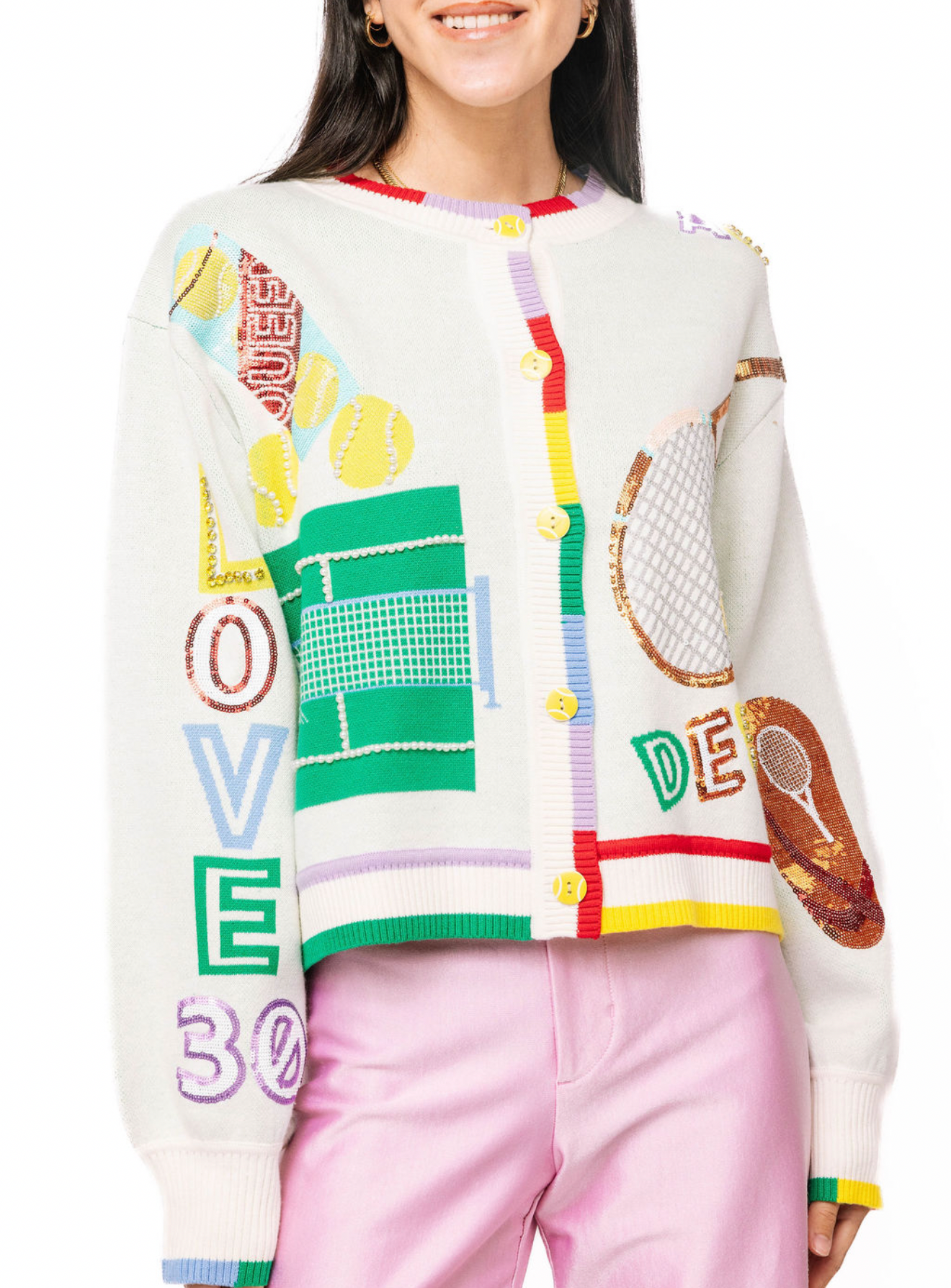 White Tennis Icon Cardigan