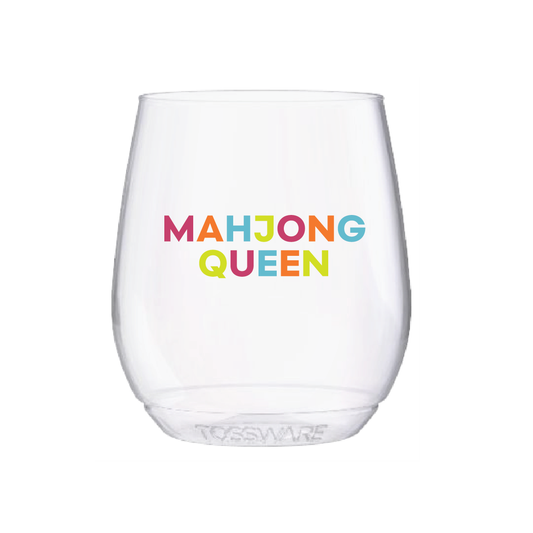 Mahjong Queen Shatterproof Wine Glasses