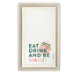 Eat Drink and Be Mahji Ceramic Guest Napkin Tray + Napkins