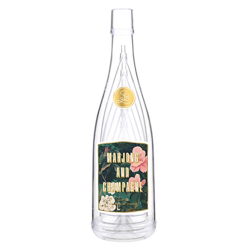 Mahjong and Champagne - Acrylic Champagne Bottle + Glasses