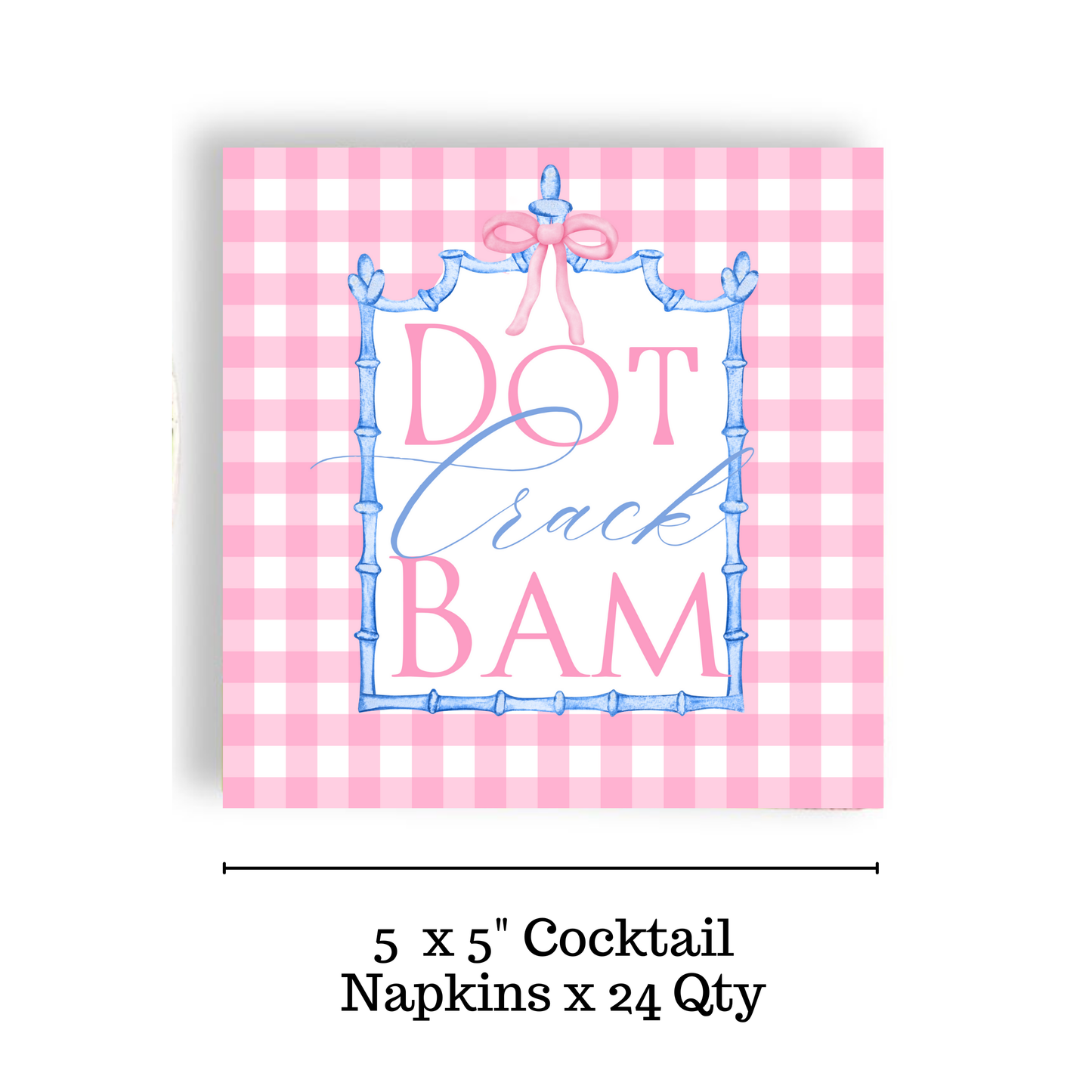 Mahjong Pink Plaid Cocktail Napkins