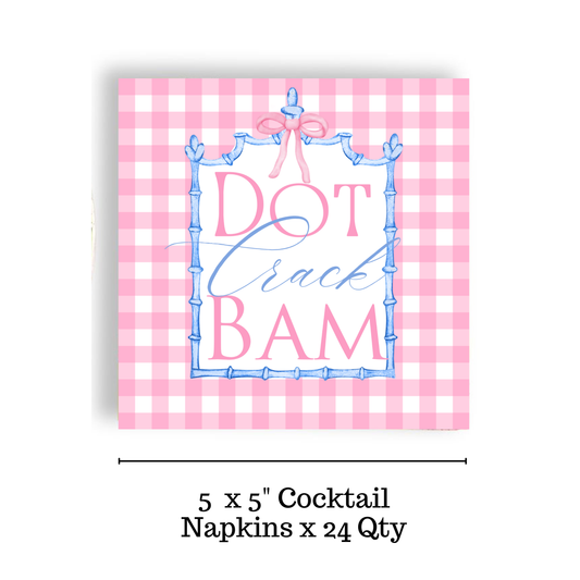 Mahjong Pink Plaid Cocktail Napkins