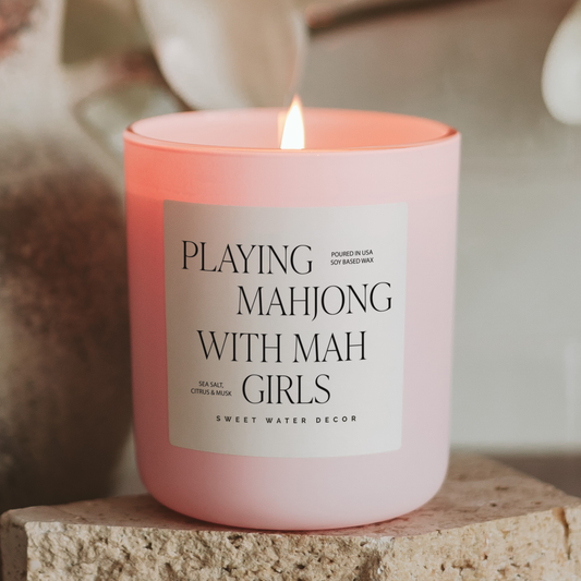 Playing Mahjong with Mah Girls Candle