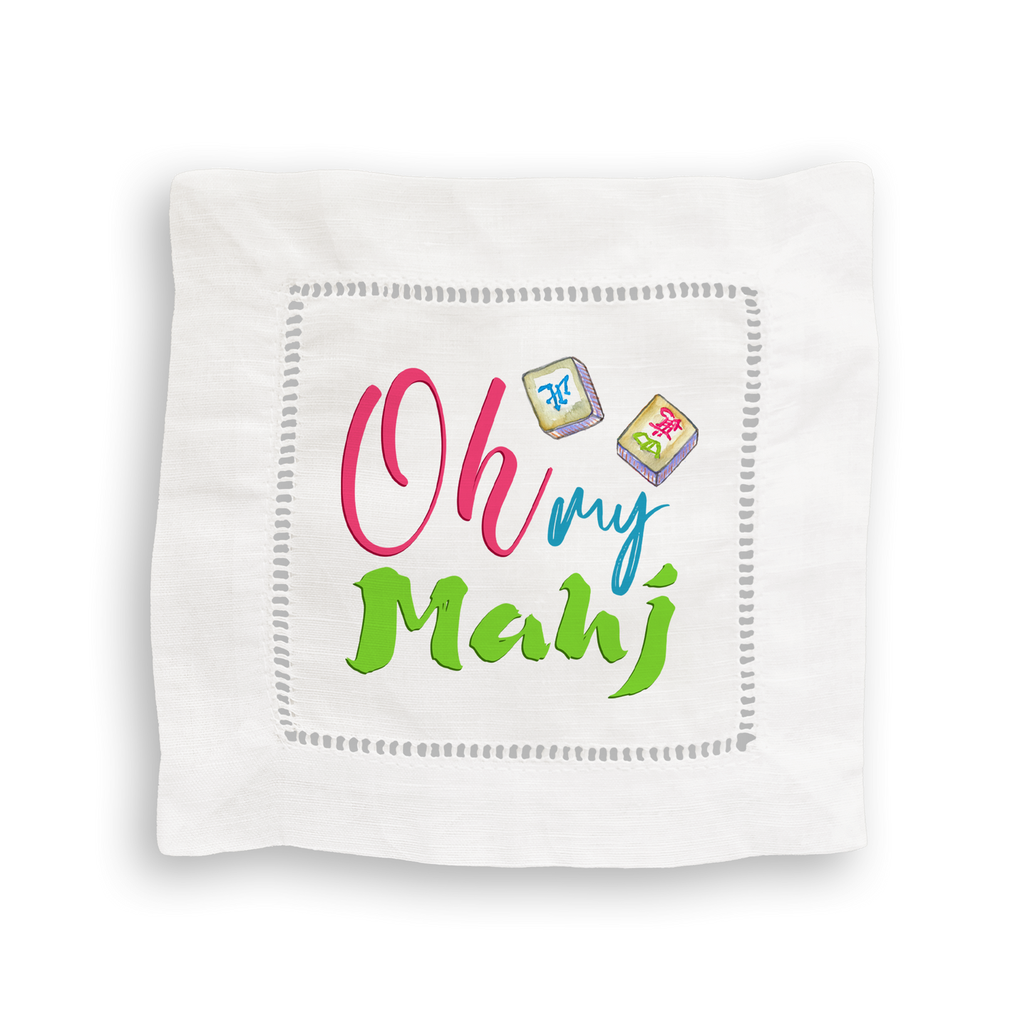 Mahjong Linen Cocktail Napkin Set