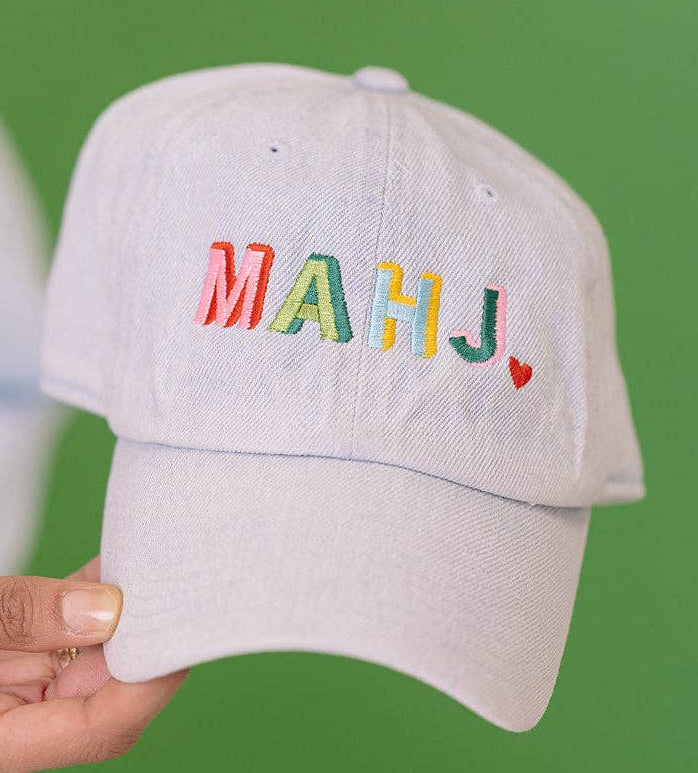 MAHJ Cap in Light Wash Denim