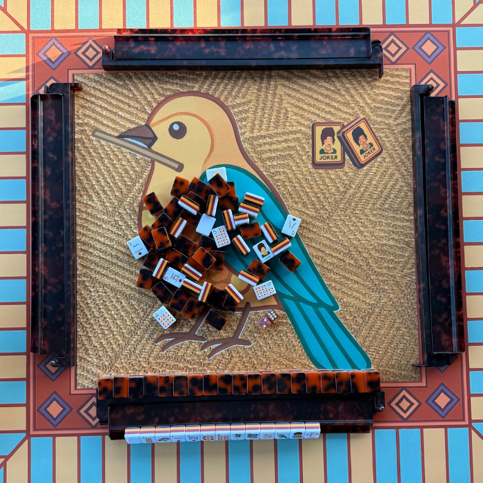 Tortoise Shell Mahjong Rack & Pusher Set Matte Finish
