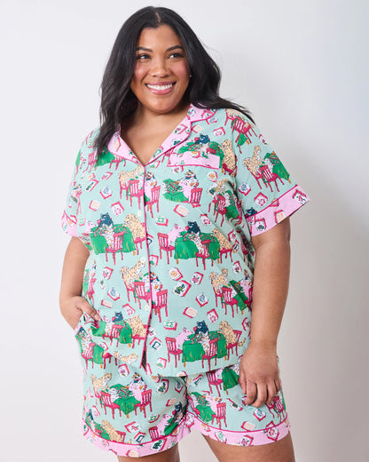 Mahjong Menagerie Short Pajama Set