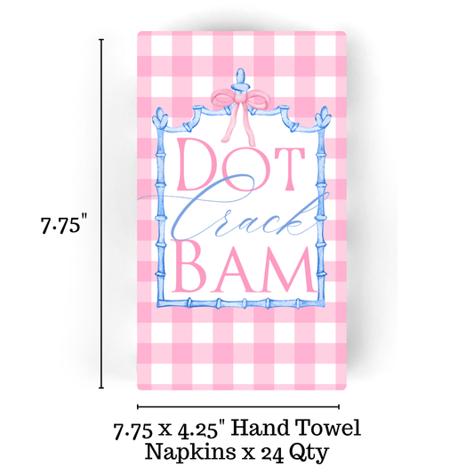 Mahjong Pink Plaid Guest Towels