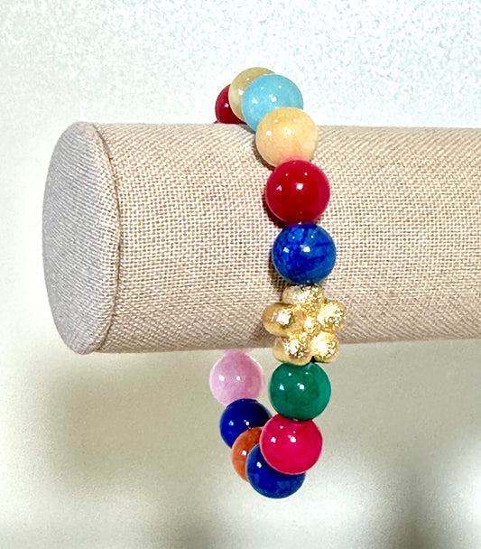 Multicolor Party Bracelet with Flower