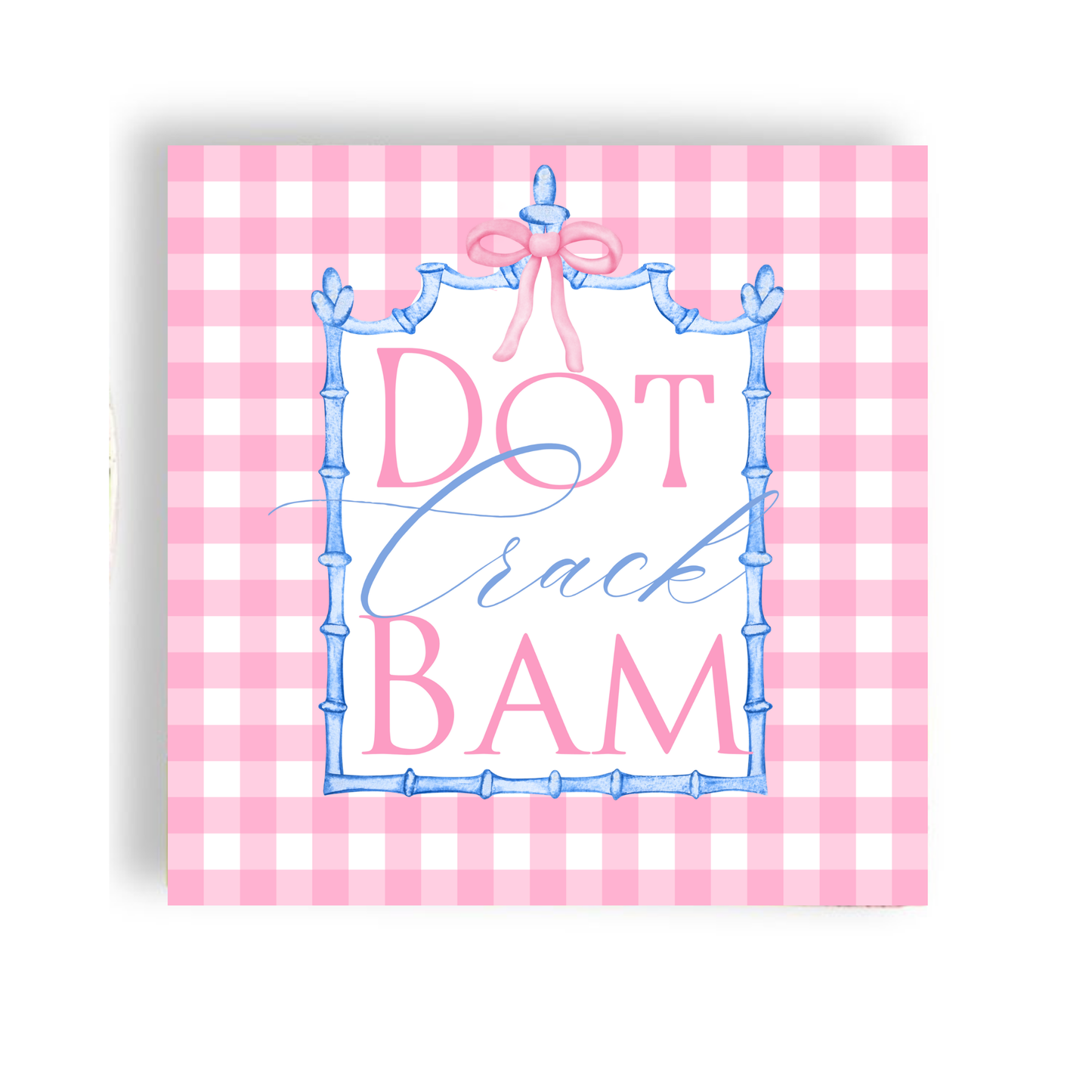 Mahjong Pink Plaid Cocktail Napkins