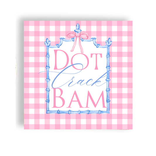 Mahjong Pink Plaid Cocktail Napkins