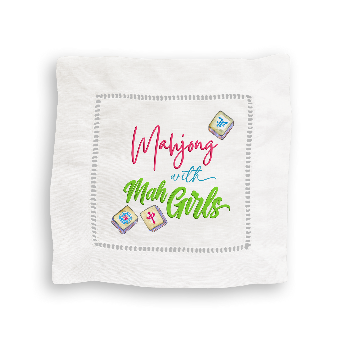 Mahjong Linen Cocktail Napkin Set