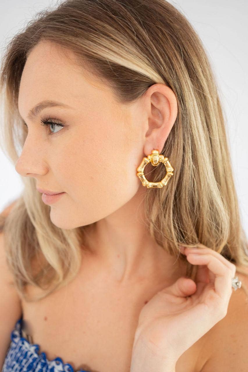 Vivi Bamboo Doorknocker Earring