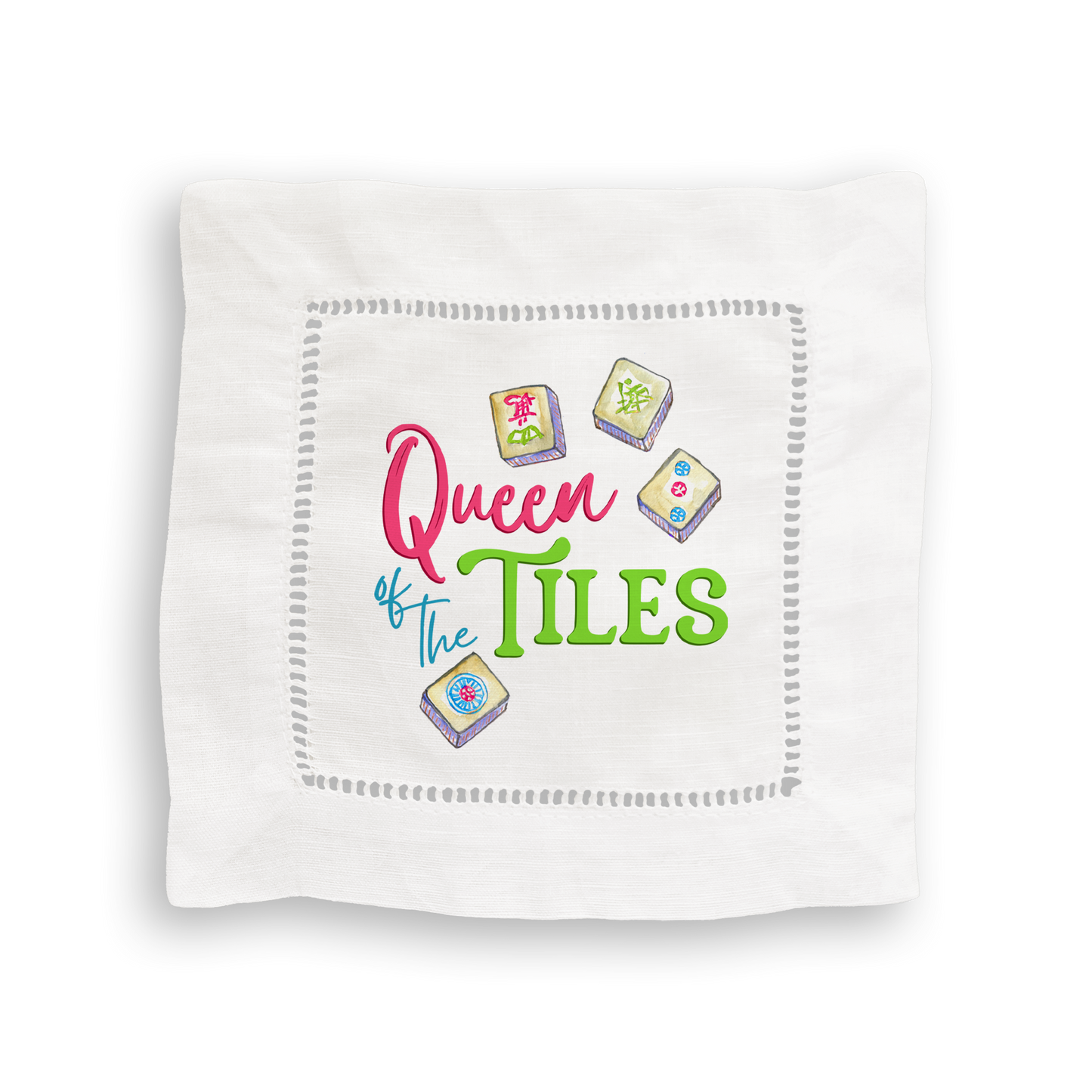 Mahjong Linen Cocktail Napkin Set