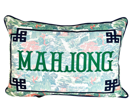 Asian Garden Mahjong Pillow